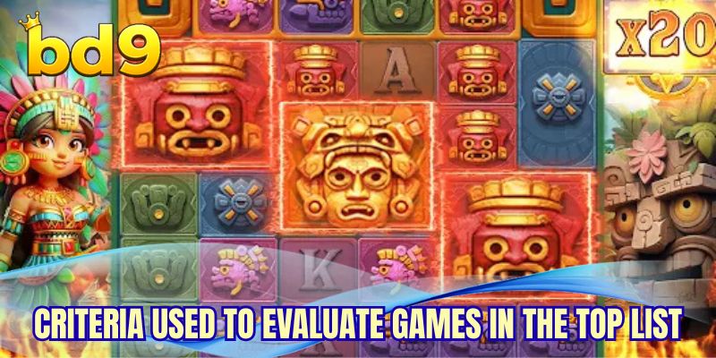 Criteria used to evaluate games in the top list